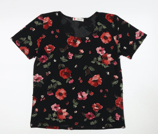 Mammoli Women's Black Floral Blouse M