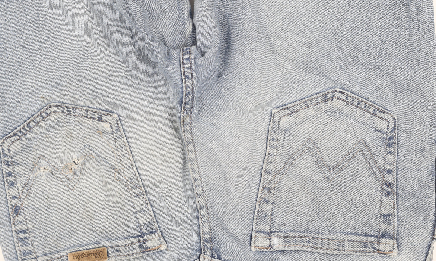 Wrangler Men's Regular Fit Light Blue Distressed Jeans