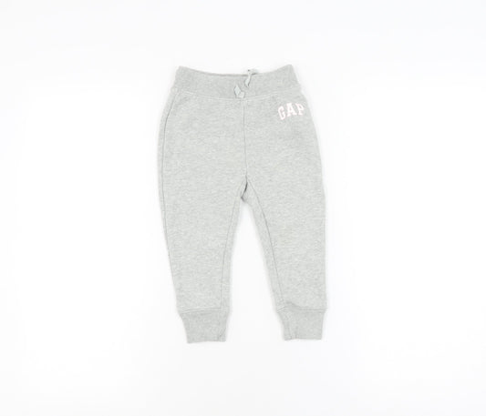 GAP Girls Grey Jogger Trousers 2 Years, Elastic Waist