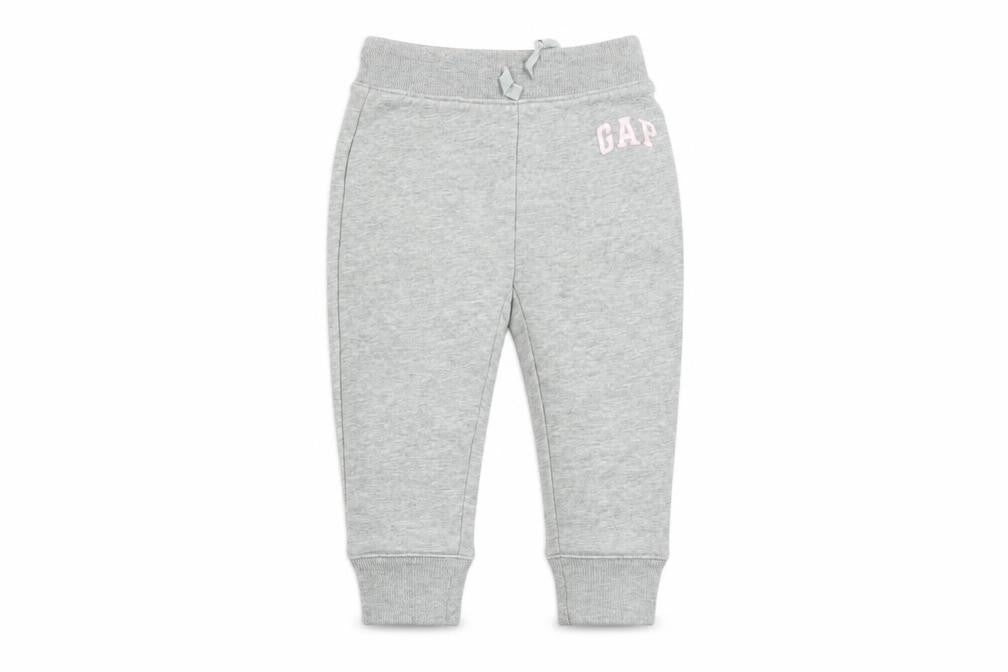 Front view of Gap girls’ grey jogger trousers 2 years, elastic waist