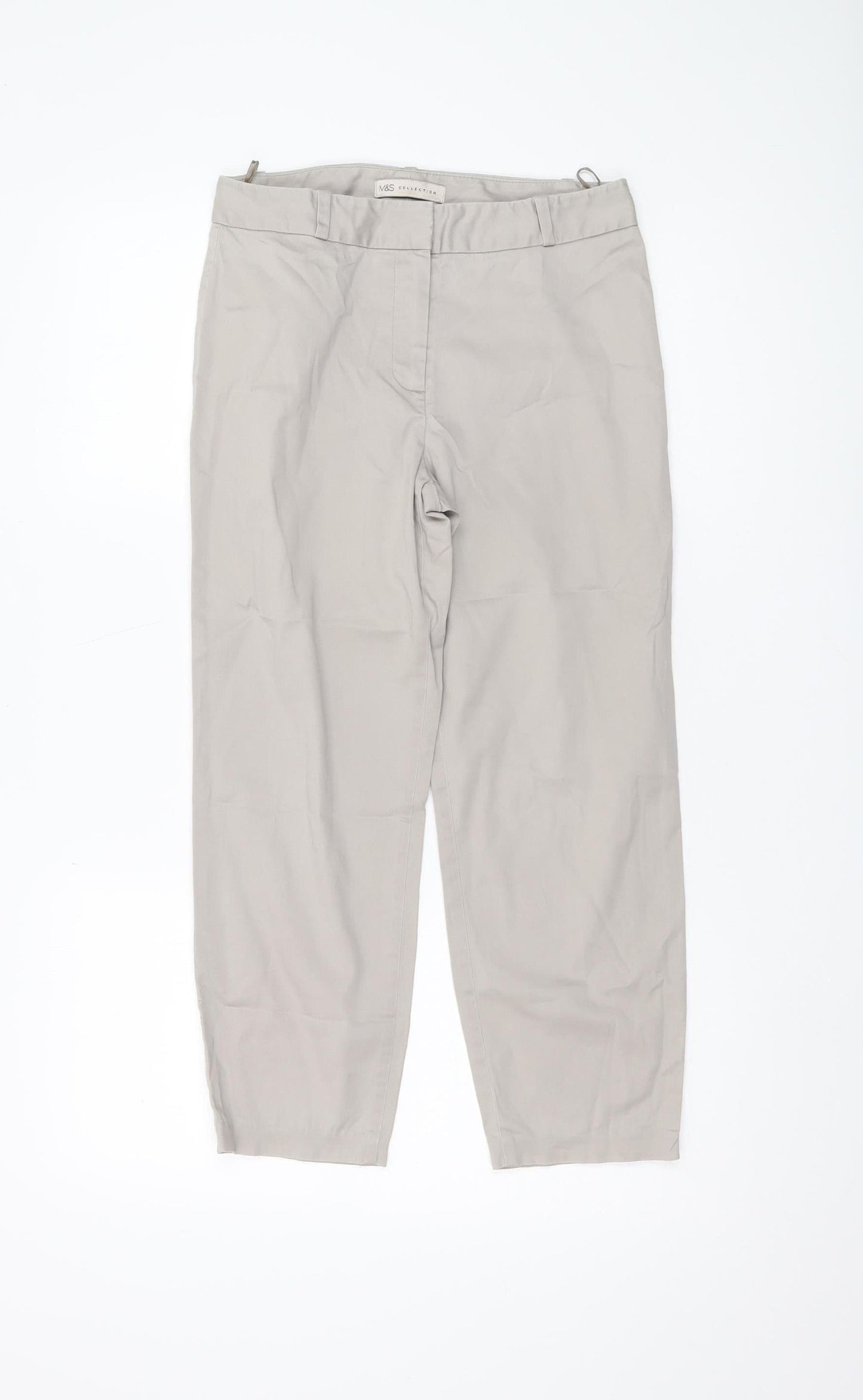 Marks and Spencer Women's Beige Chino Trousers Size 8