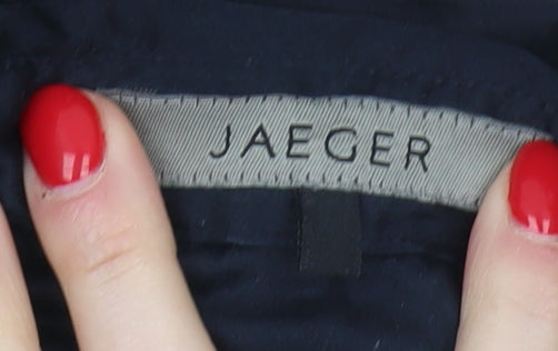 Jaeger Women's Black Silk Button-Up Shirt L