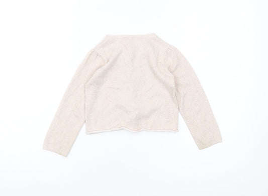 The Little White Company Girls Beige Cardigan, Size 2-3 Years