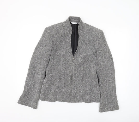 Next Women's Grey Tweed Blazer Jacket Size 12
