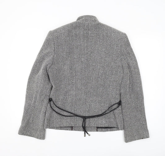 Next Women's Grey Tweed Blazer Jacket Size 12