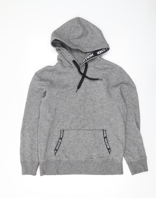 Hollister Men's Grey Pullover Hoodie, Size S, Fleece