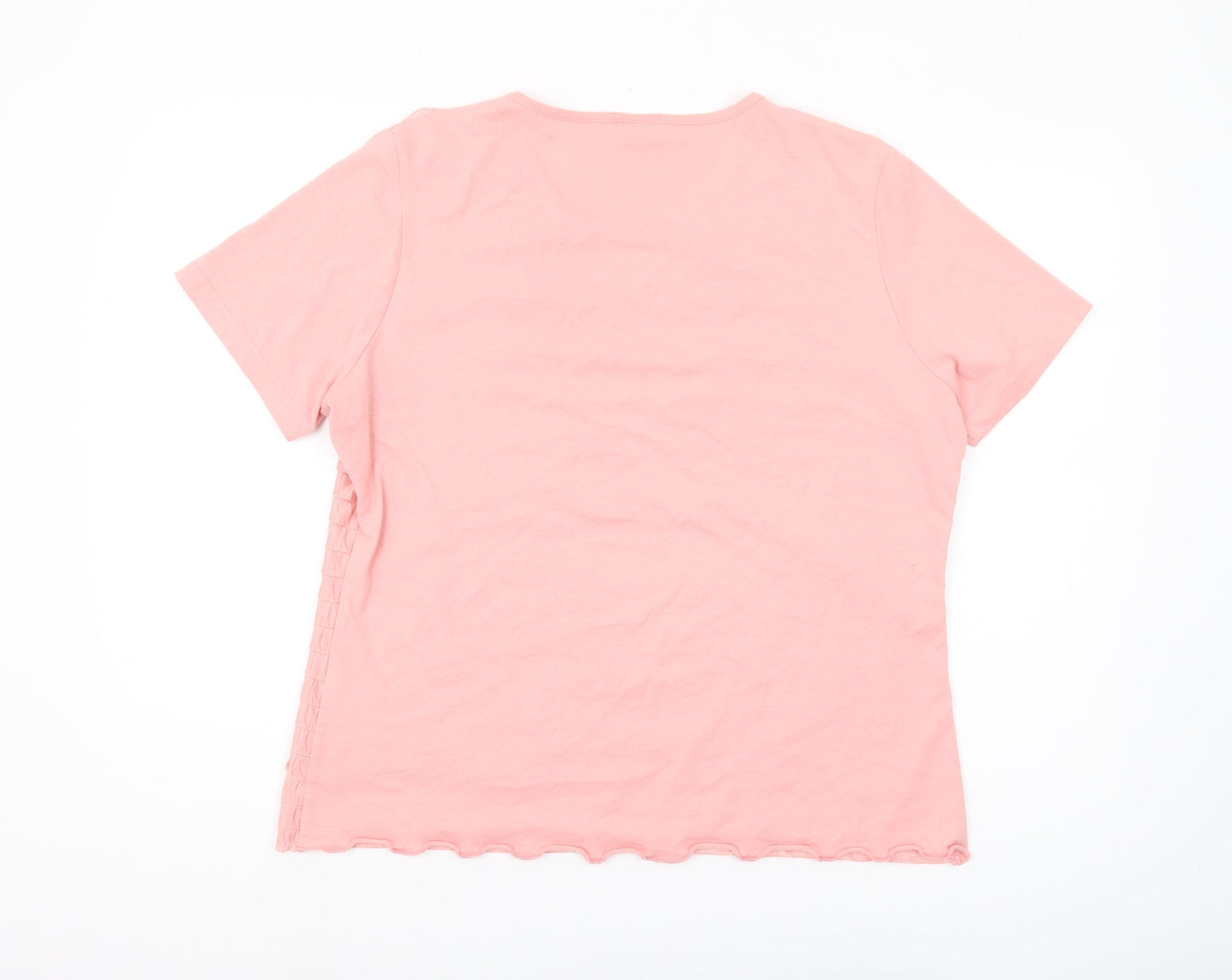 Damart Pink Women's Ruffle T-Shirt Size 18