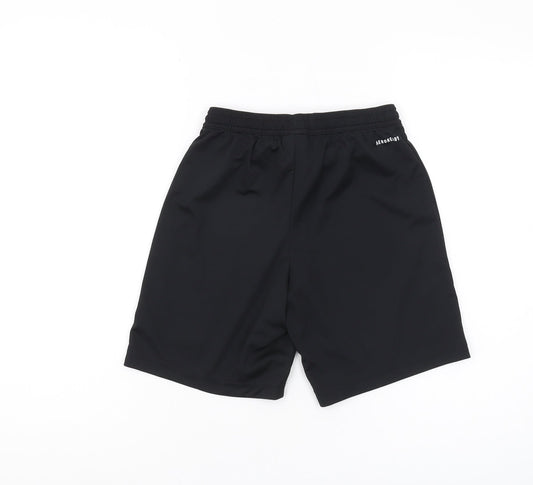 Adidas Boys Black Athletic Shorts, Size 12Y, Elastic Waist