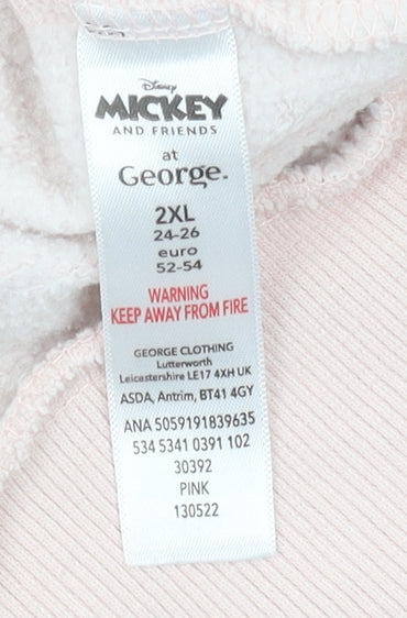 Disney at George Pink 2XL Women's Minnie Mouse Sweatshirt