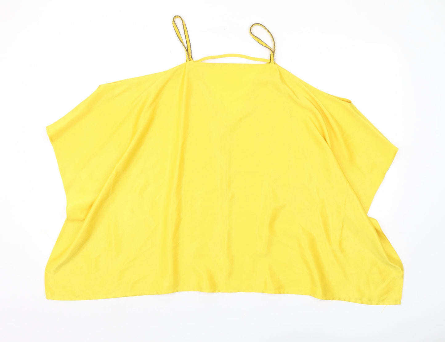River Island Women's Yellow Tank Top - Size S, Spaghetti Straps
