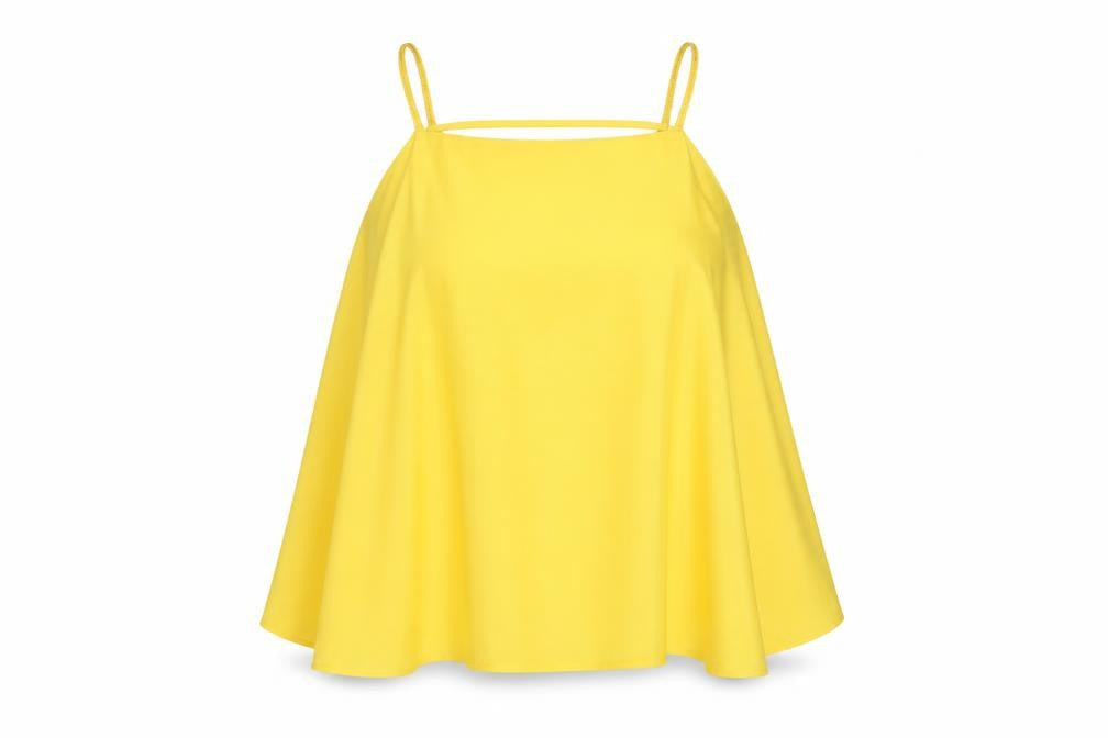 River Island Women's Yellow Tank Top - Size S, Spaghetti Straps