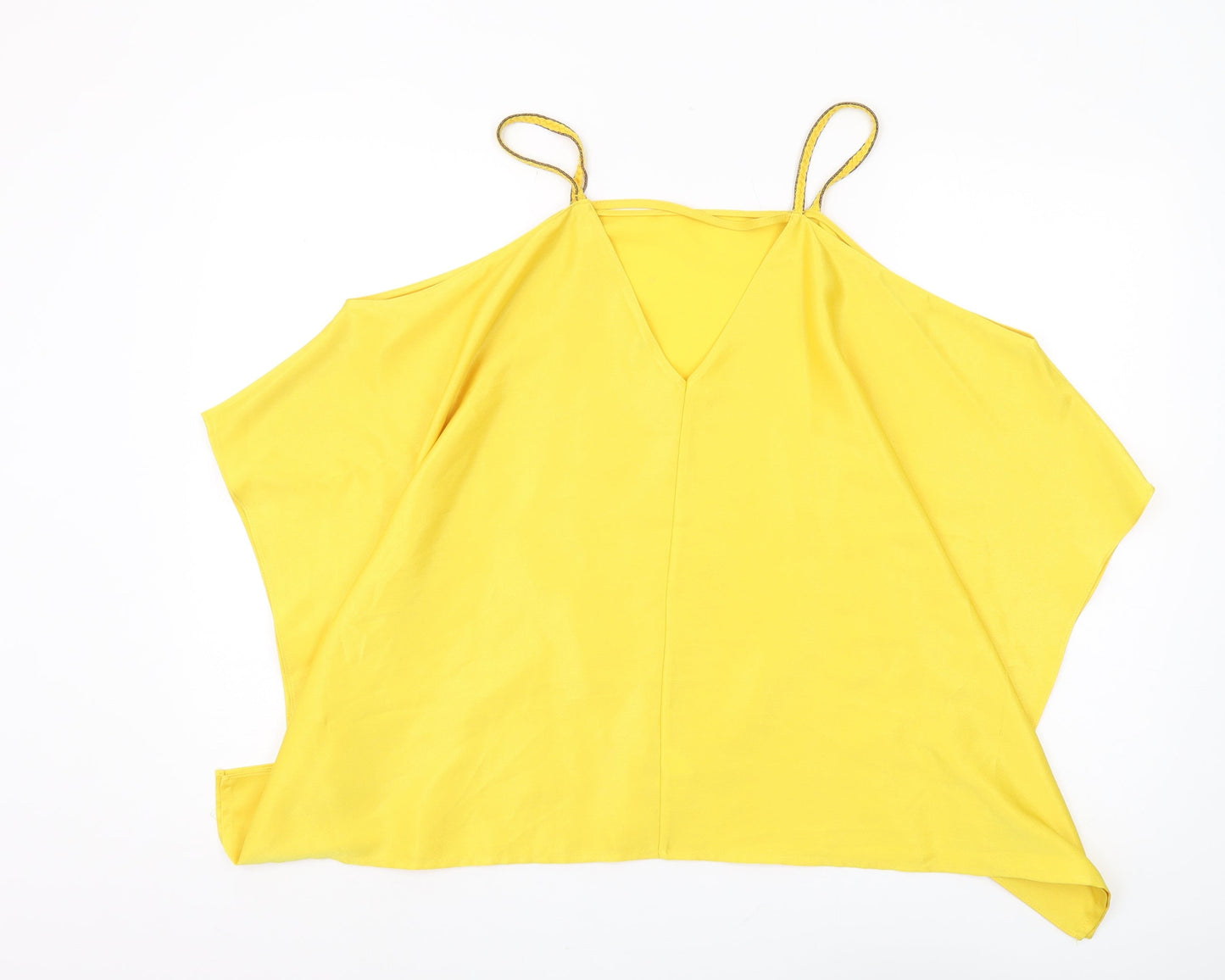 River Island Women's Yellow Tank Top - Size S, Spaghetti Straps