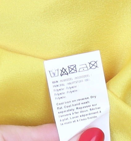 River Island Women's Yellow Tank Top - Size S, Spaghetti Straps