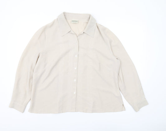 Eastex Women's Beige Button-Up Shirt Size 18