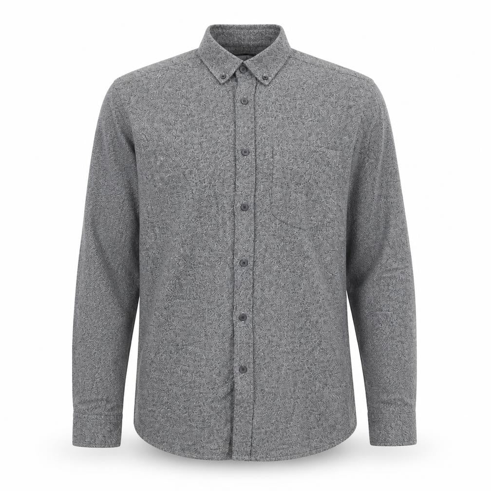 Marks and Spencer Men's Grey Button-Up Shirt S