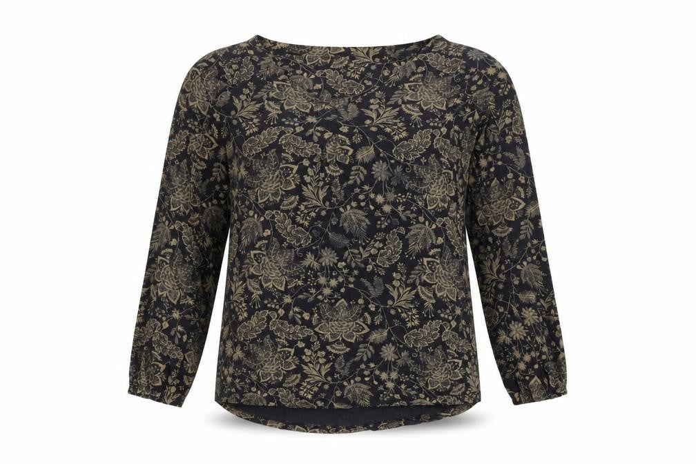FatFace Women's Black Floral Tunic Blouse, Size 10