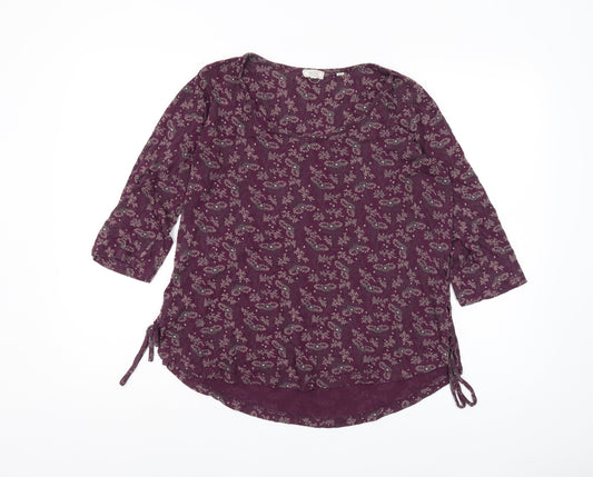 Fat Face Women's Purple Floral Tunic Blouse Size 10