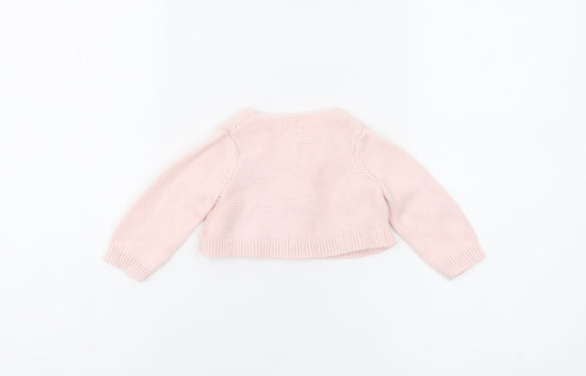 Gap Unisex Baby Pink Wrap Jumper 3-6 Months Cotton Knit