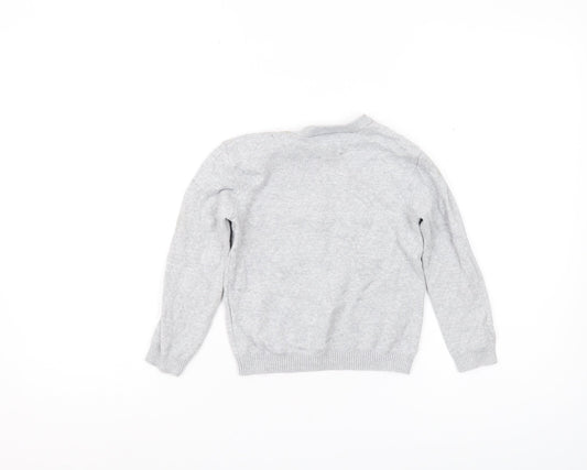 The Little White Company Boys Grey Star Jumper 4-5 Years