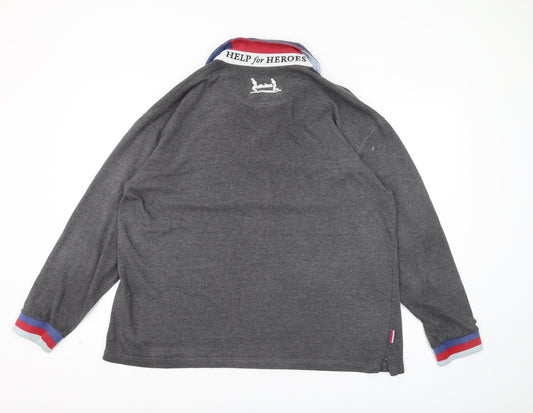 Cotton Traders Men's Grey XL Henley Sweatshirt