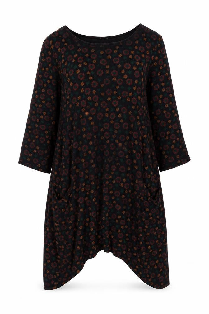 Roman Women's Black Asymmetric Floral Dress, Size 20