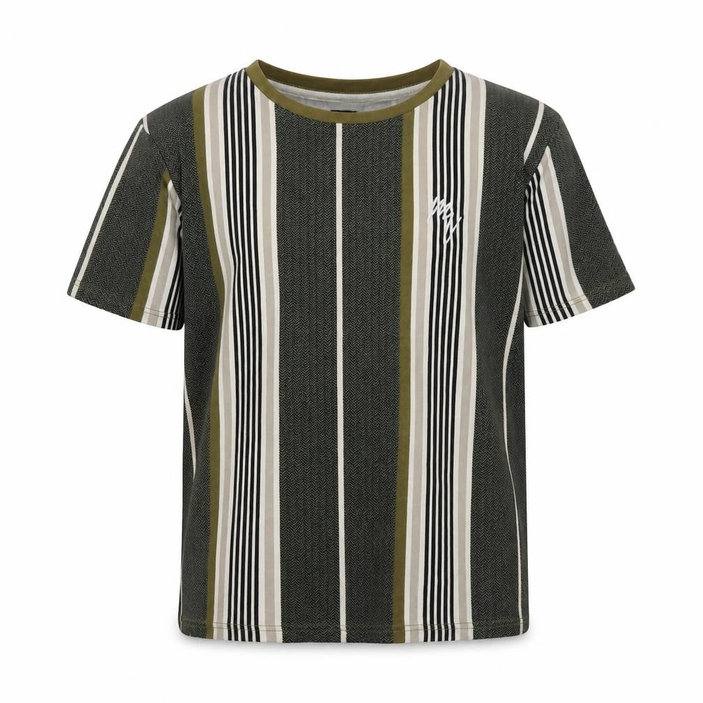 River Island Boys Green Striped T-Shirt 11-12 Years