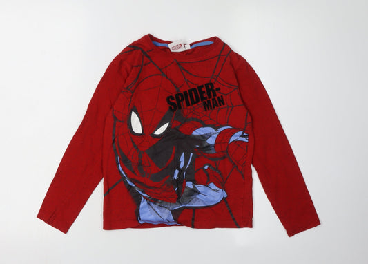 Marvel Boys Spider-Man Red T-Shirt Long Sleeve 8-9 Years