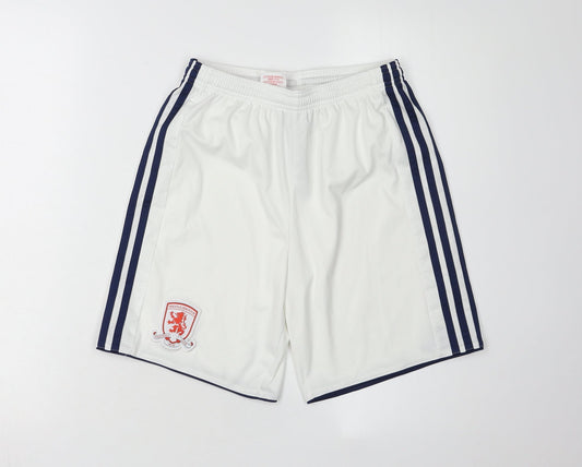 Adidas Boys White Athletic Shorts Size 13-14 Years
