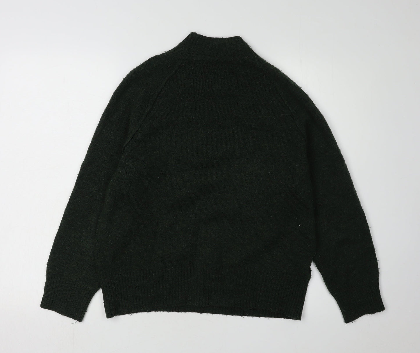 MNG Women's Green Mock Neck Pullover Jumper Size 8