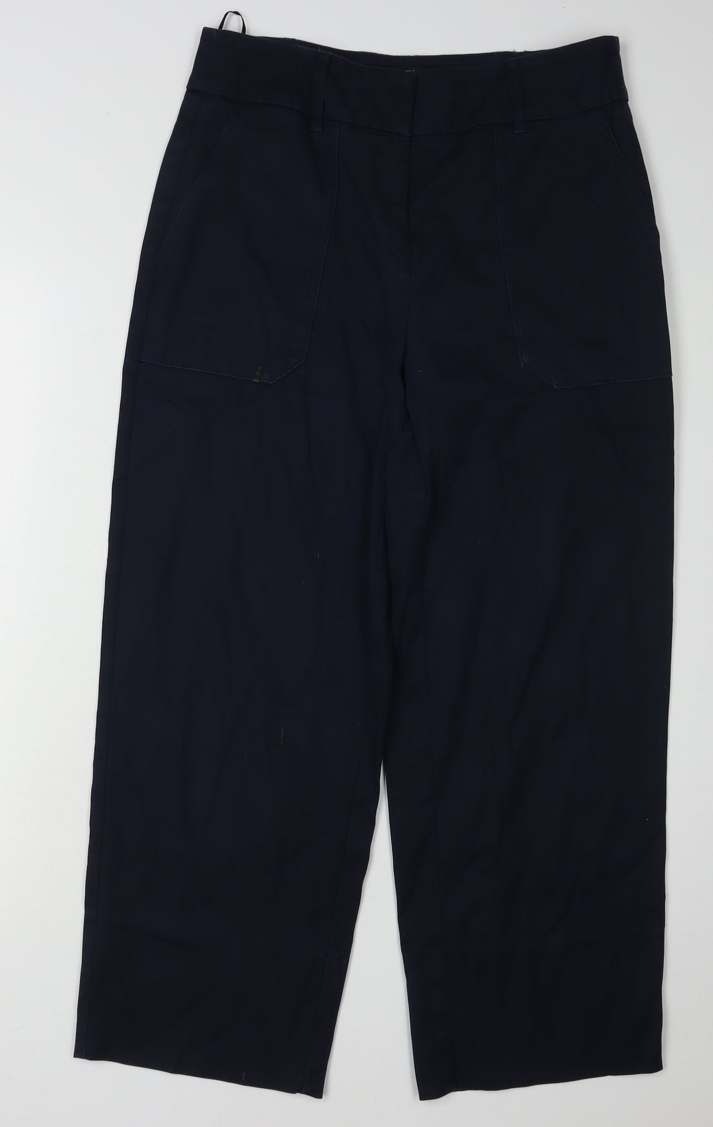 Next Women's Black Cropped Trousers, Size 10L, Elastic Waist