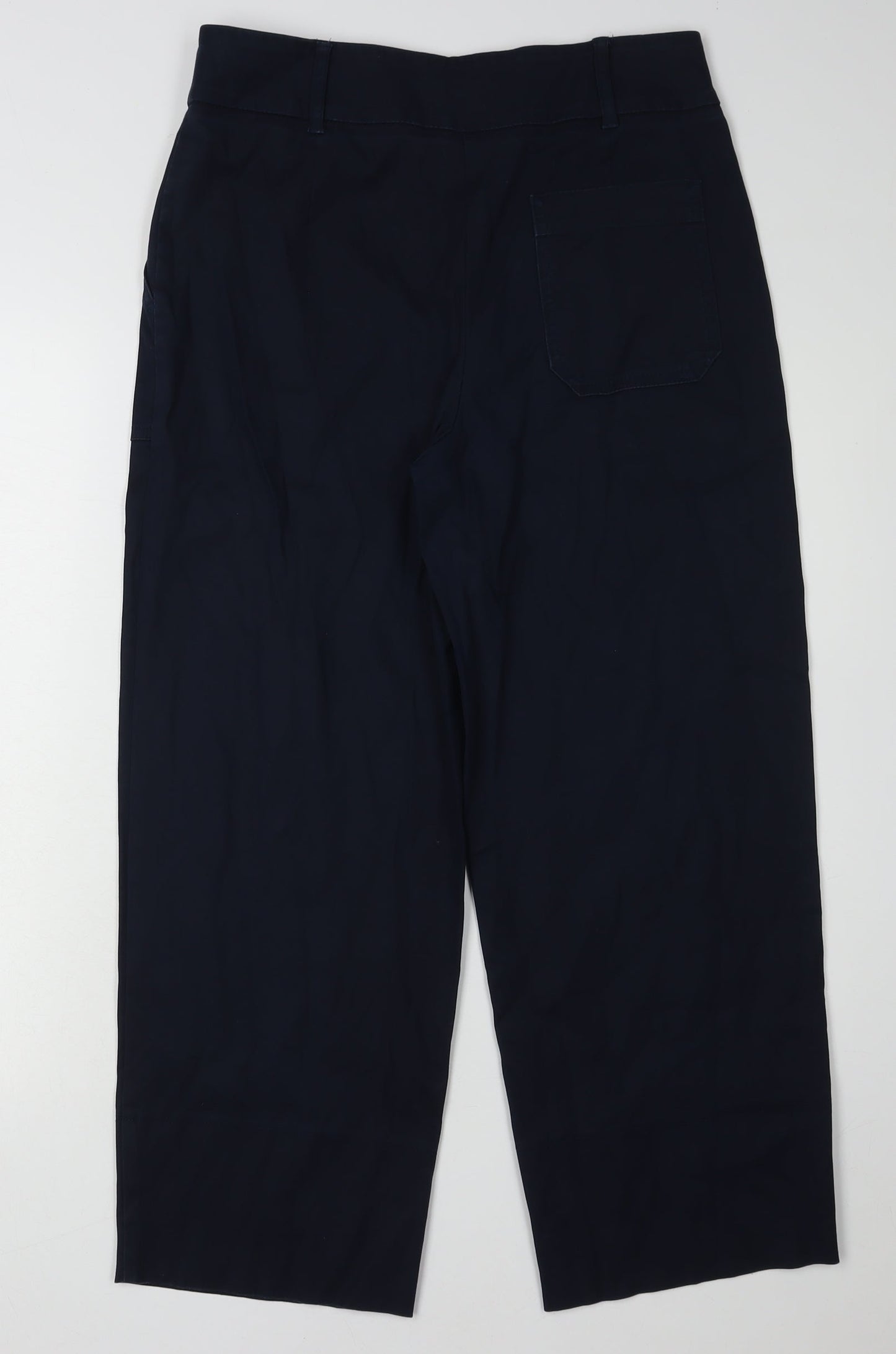 Next Women's Black Cropped Trousers, Size 10L, Elastic Waist
