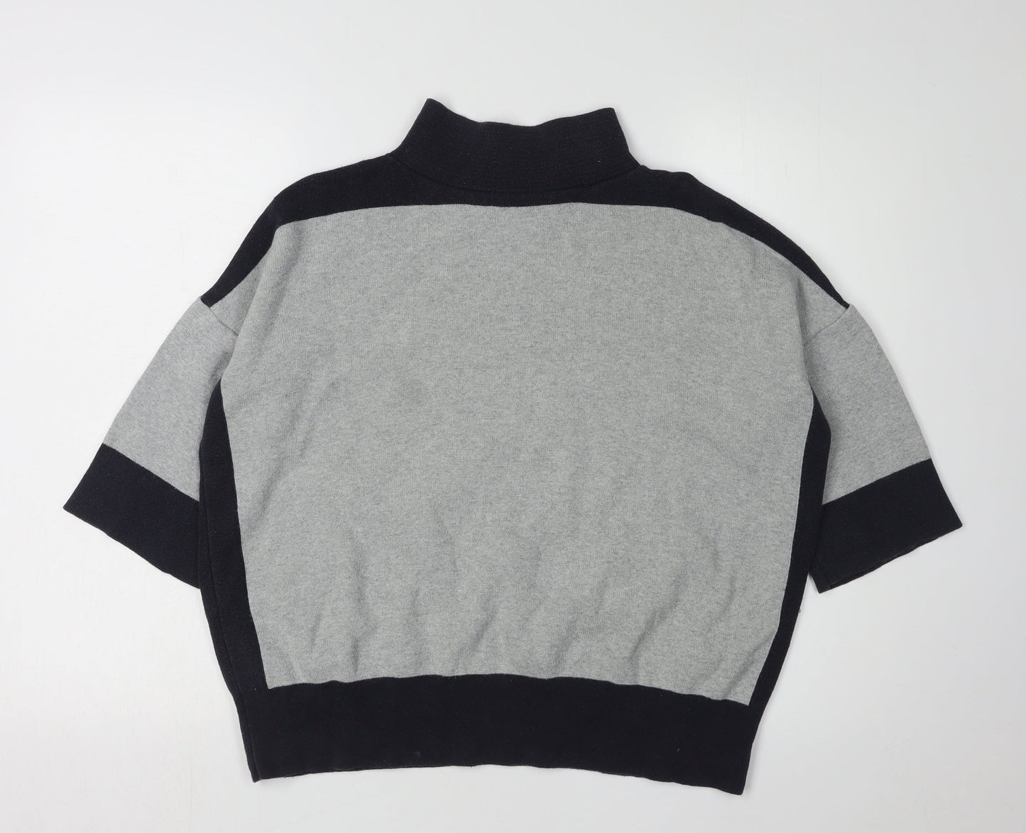 French Connection Women's Grey Mock Neck Pullover Jumper