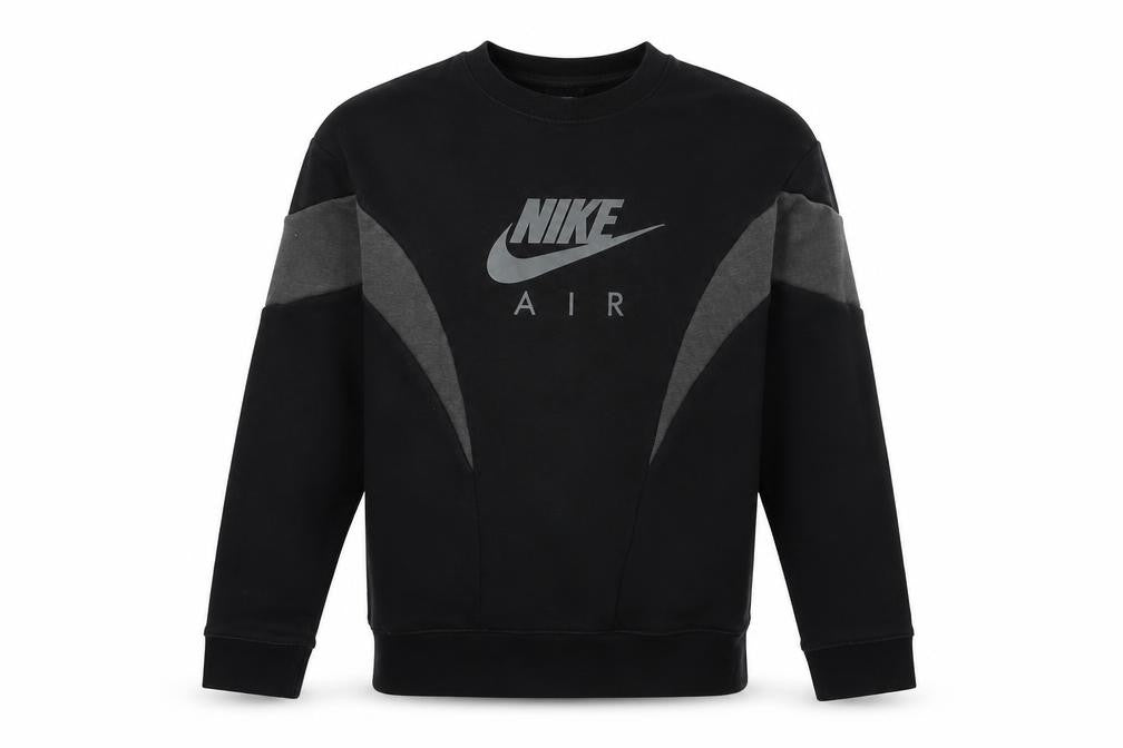 Front view of Nike boys’ black sweatshirt, size S, sports pullover top