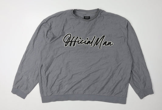 boohooMAN Men's Grey Pullover XL Sweatshirt