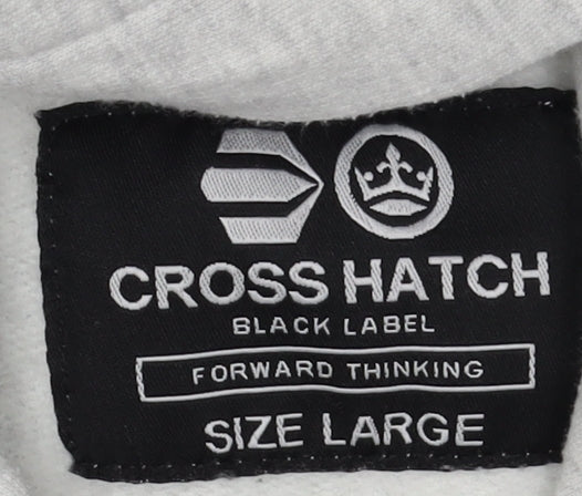 Crosshatch Unisex Black & Grey Hoodie, Large, Pullover