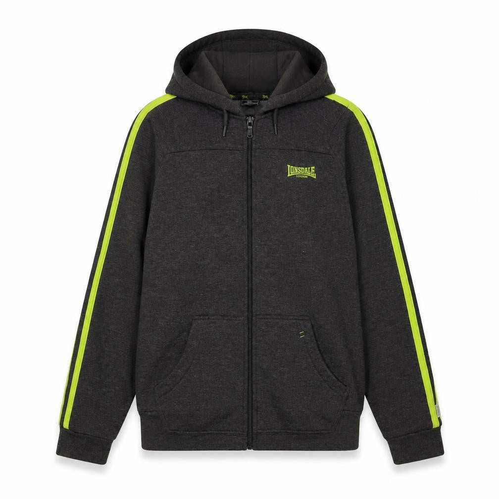 Unisex Adults UK 10 Regular Lonsdale Grey Full Zip Hoodie