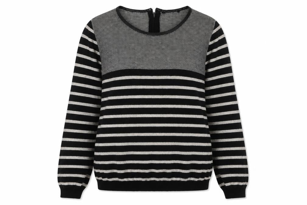 Marks and Spencer Women's Black Striped Pullover Jumper