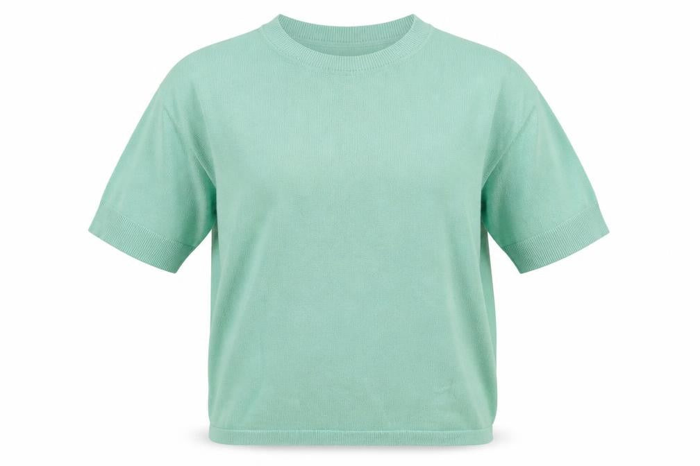 Front view of b.young Women's Green jumper, size S