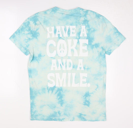 Coca-Cola Blue Retro T-Shirt, Unisex, M, Short Sleeve
