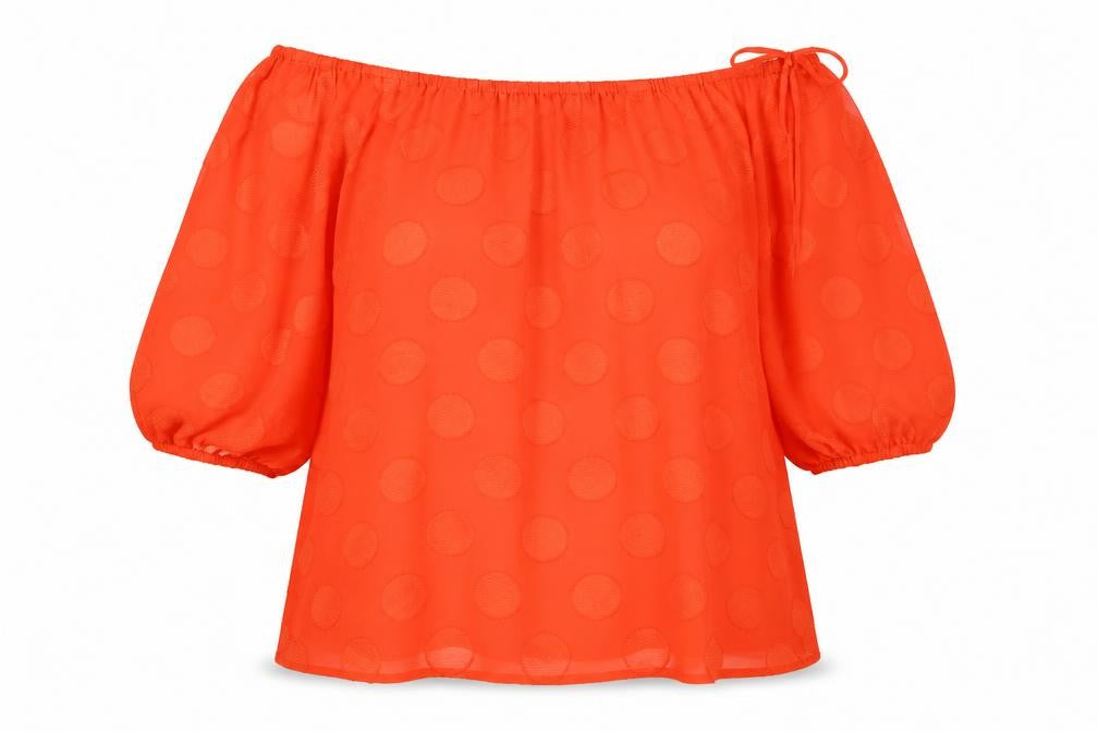 M&S Women's Orange Polka Dot Blouse Size 14