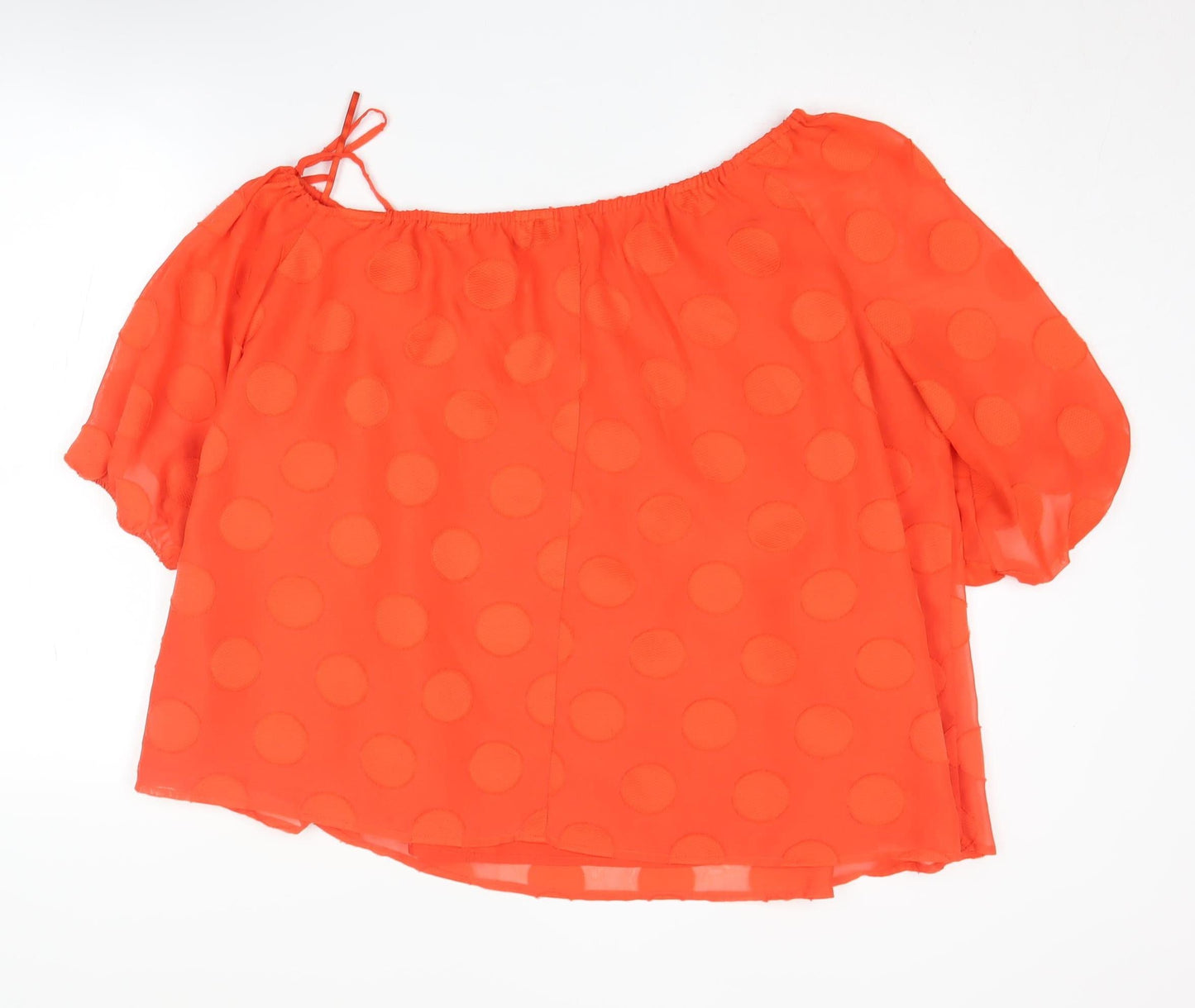 M&S Women's Orange Polka Dot Blouse Size 14