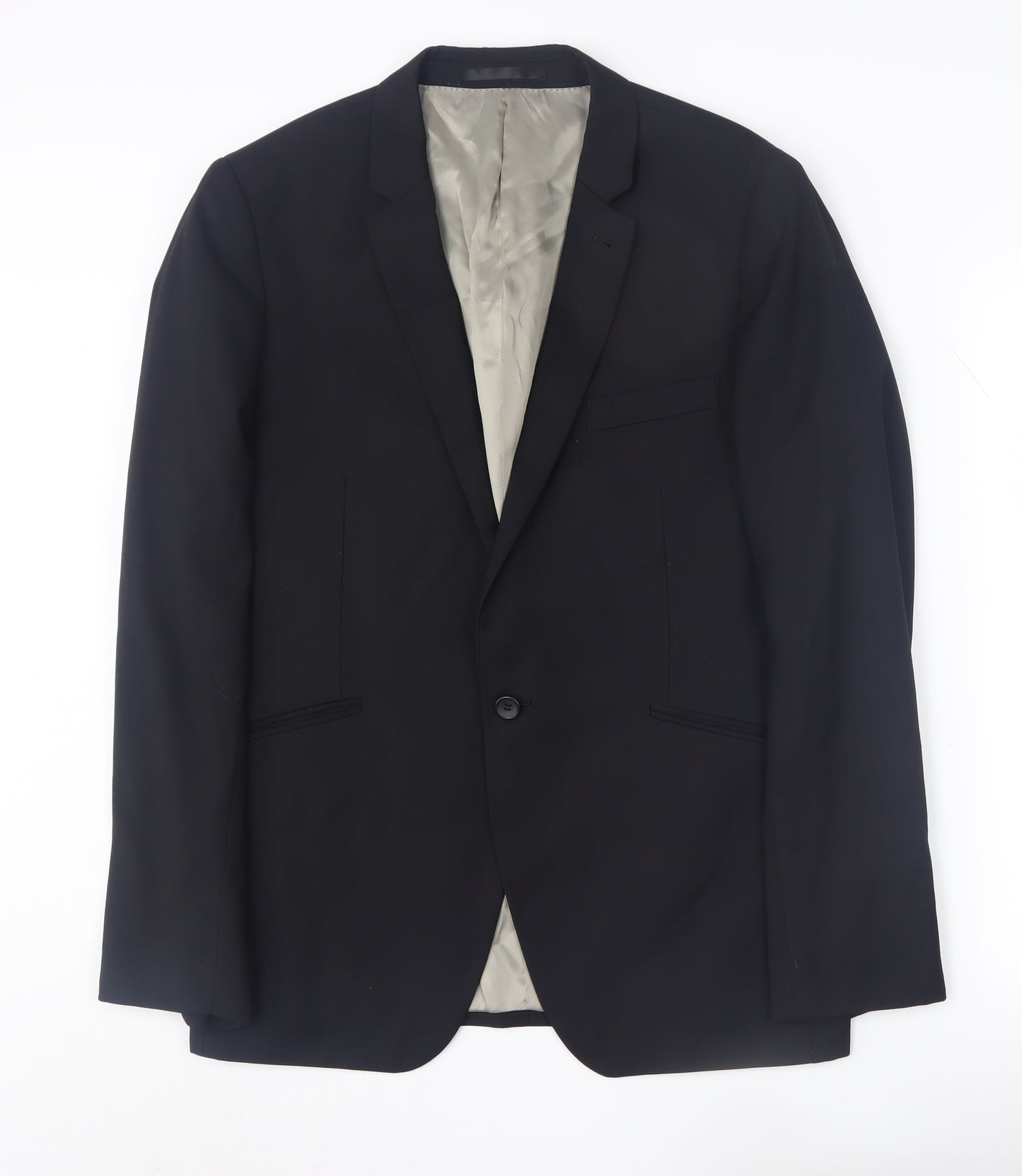 Topman Men's Black Blazer, Size 42, Formal Single-Breasted Jacket