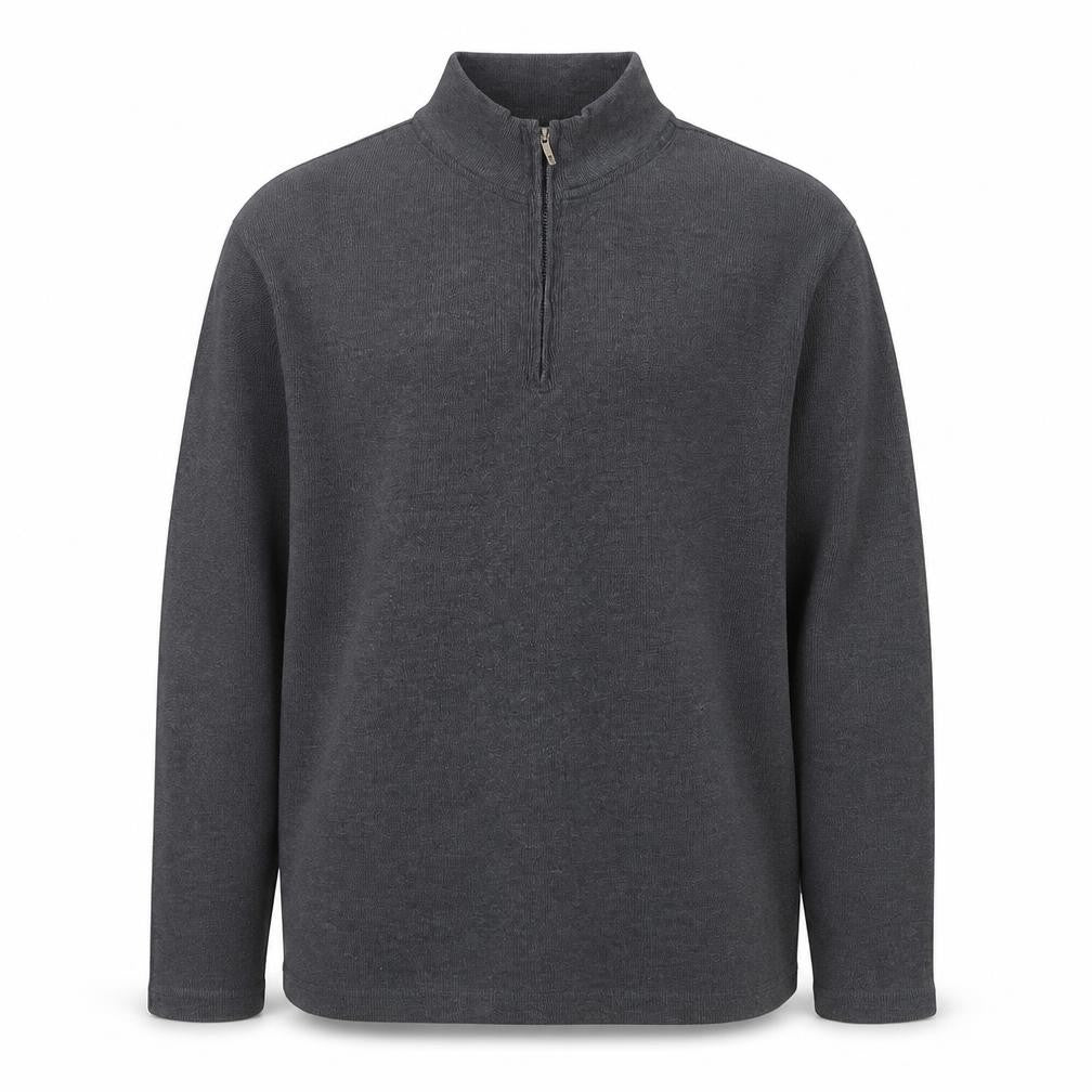Front view of Maine New England Men's Grey 3XL 1/4 Zip Sweatshirt