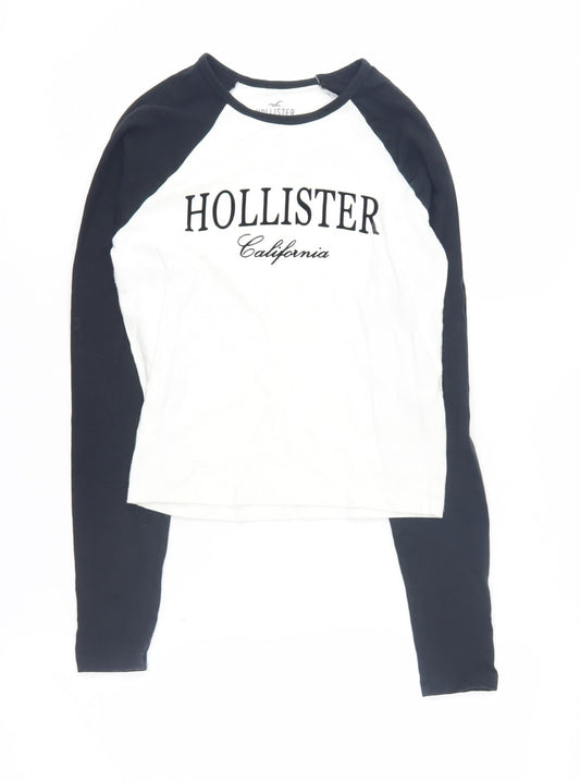 Hollister Women's White S Ringer T-Shirt Long Sleeve