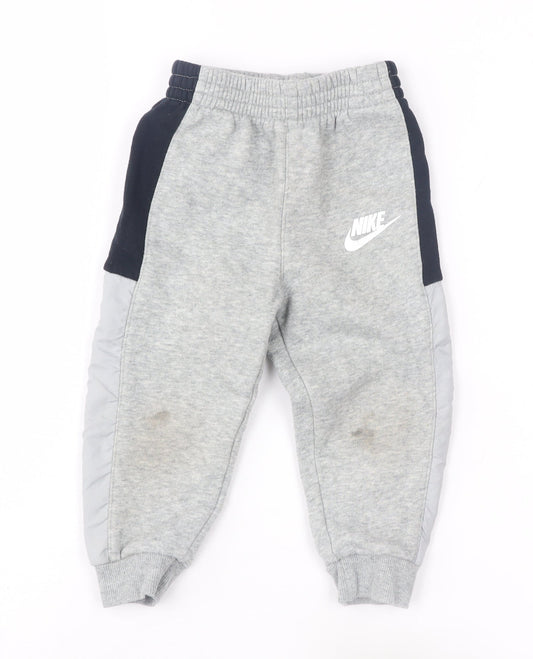 Nike Unisex Toddler Grey Sweatpants, 18 Months, Elastic Waist