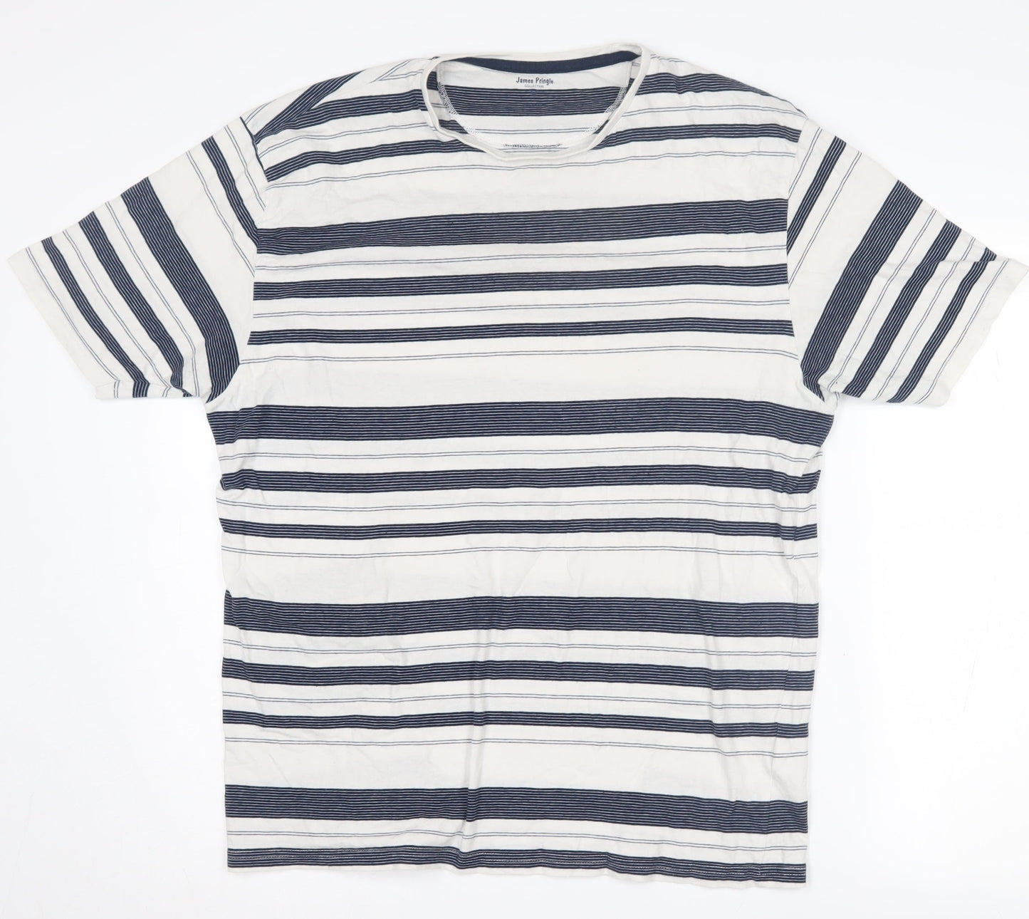 James Pringle Men's XL Striped T-Shirt Blue White
