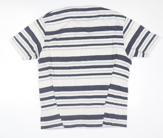 James Pringle Men's XL Striped T-Shirt Blue White