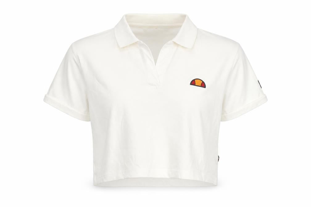 Womens UK Size 10 ellesse White Cotton Polo