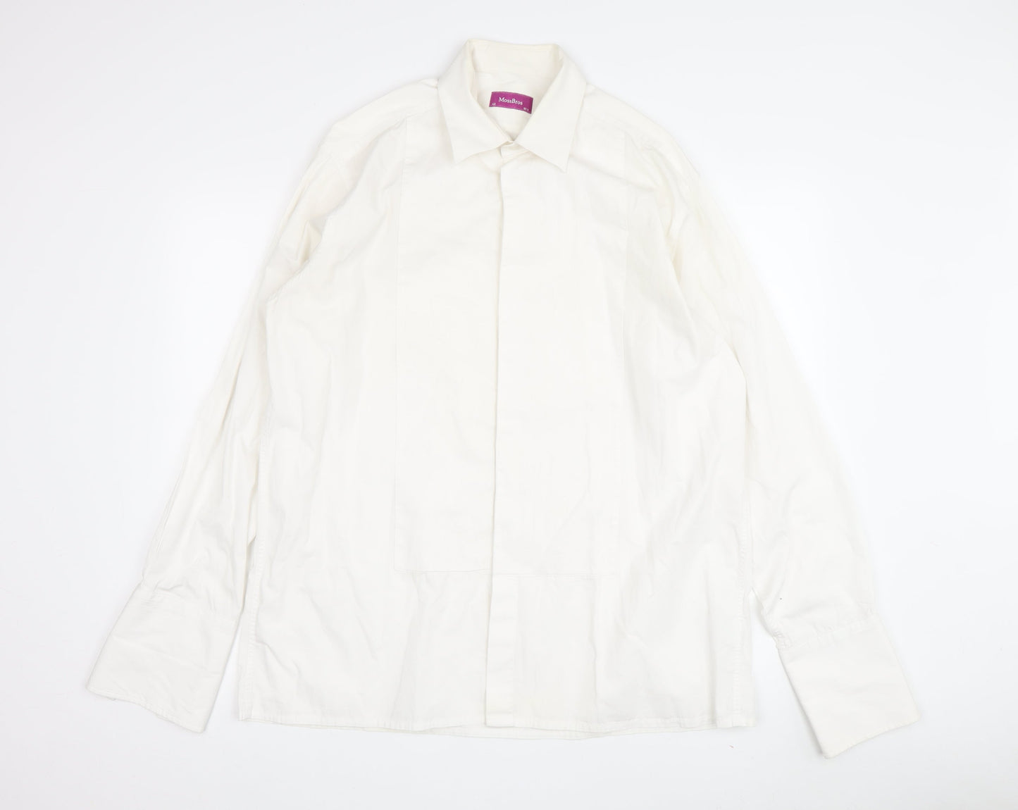 Moss Bros Men's White Dress Shirt L 42 cm