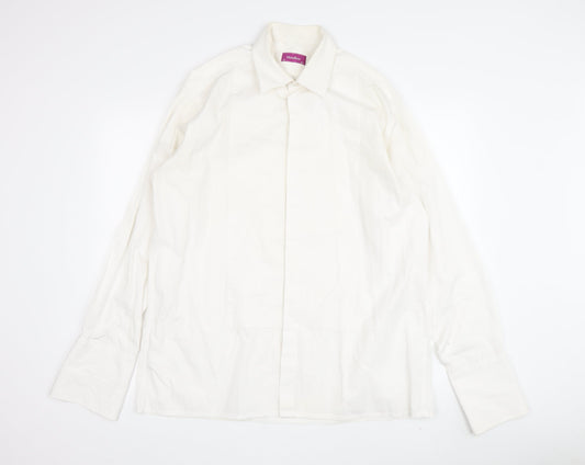 Moss Bros Men's White Dress Shirt L 42 cm